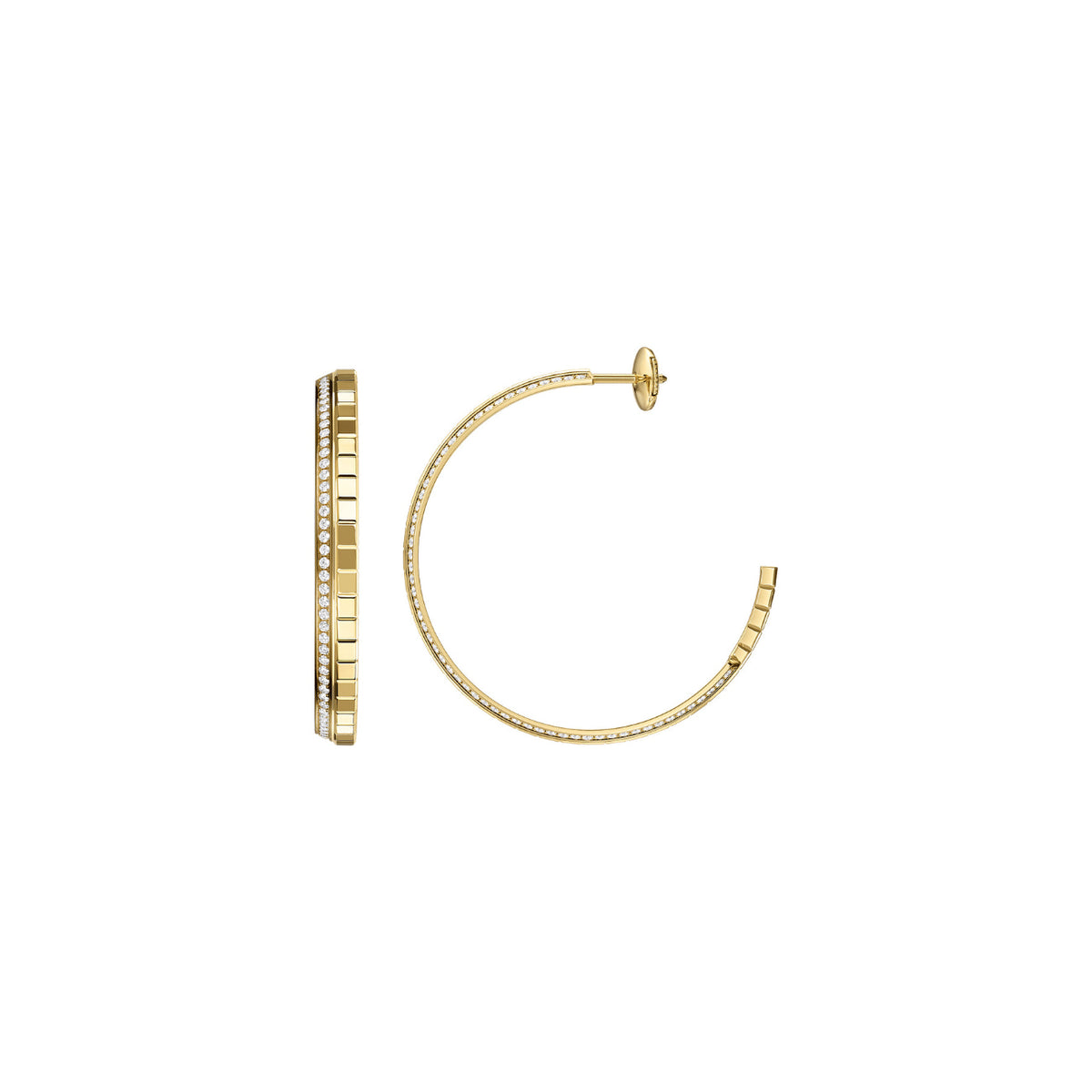 Chopard Jewelry - Ice Cube Ethical Yellow Gold Hoop Earrings | Manfredi Jewels
