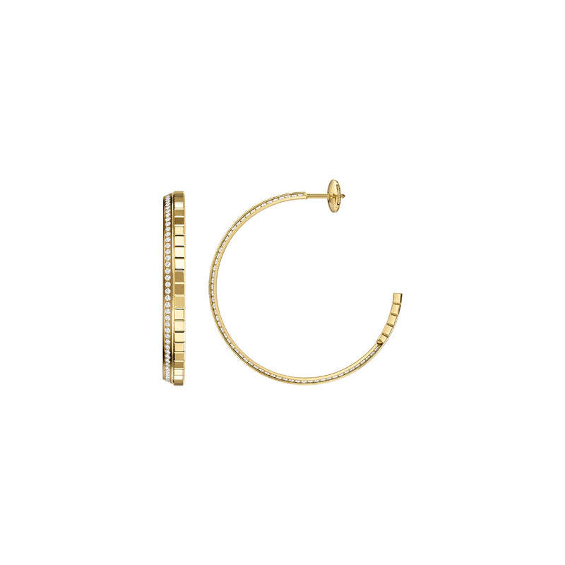 Chopard Jewelry - Ice Cube Ethical Yellow Gold Hoop Earrings | Manfredi Jewels