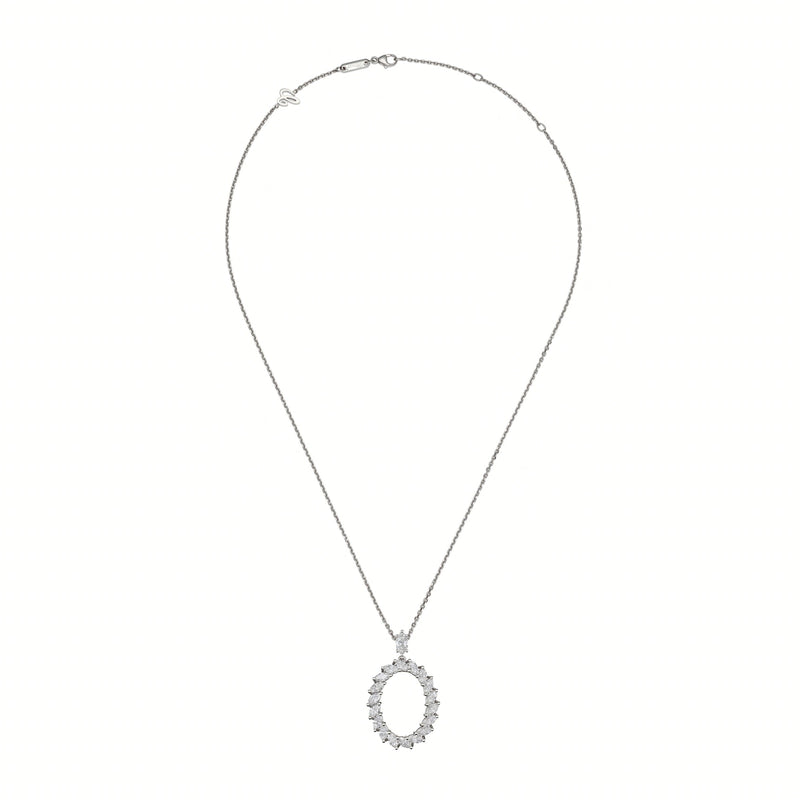 Chopard Jewelry - L’Heure Du Diamant Ethical White Gold Marquise Diamonds Pendant Necklace | Manfredi Jewels