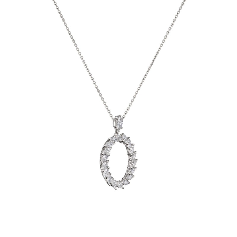 Chopard Jewelry - L’Heure Du Diamant Ethical White Gold Marquise Diamonds Pendant Necklace | Manfredi Jewels