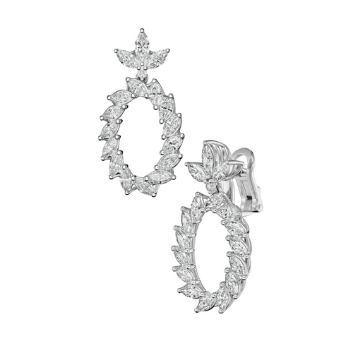 Chopard Jewelry - L’Heure Du Diamant Marquise Ethical White Gold Dangling Diamonds Earrings | Manfredi Jewels