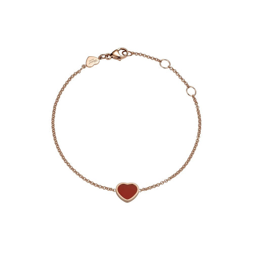 Chopard Jewelry - My Happy Hearts Ethical Rose Gold Carnelian Bracelet | Manfredi Jewels