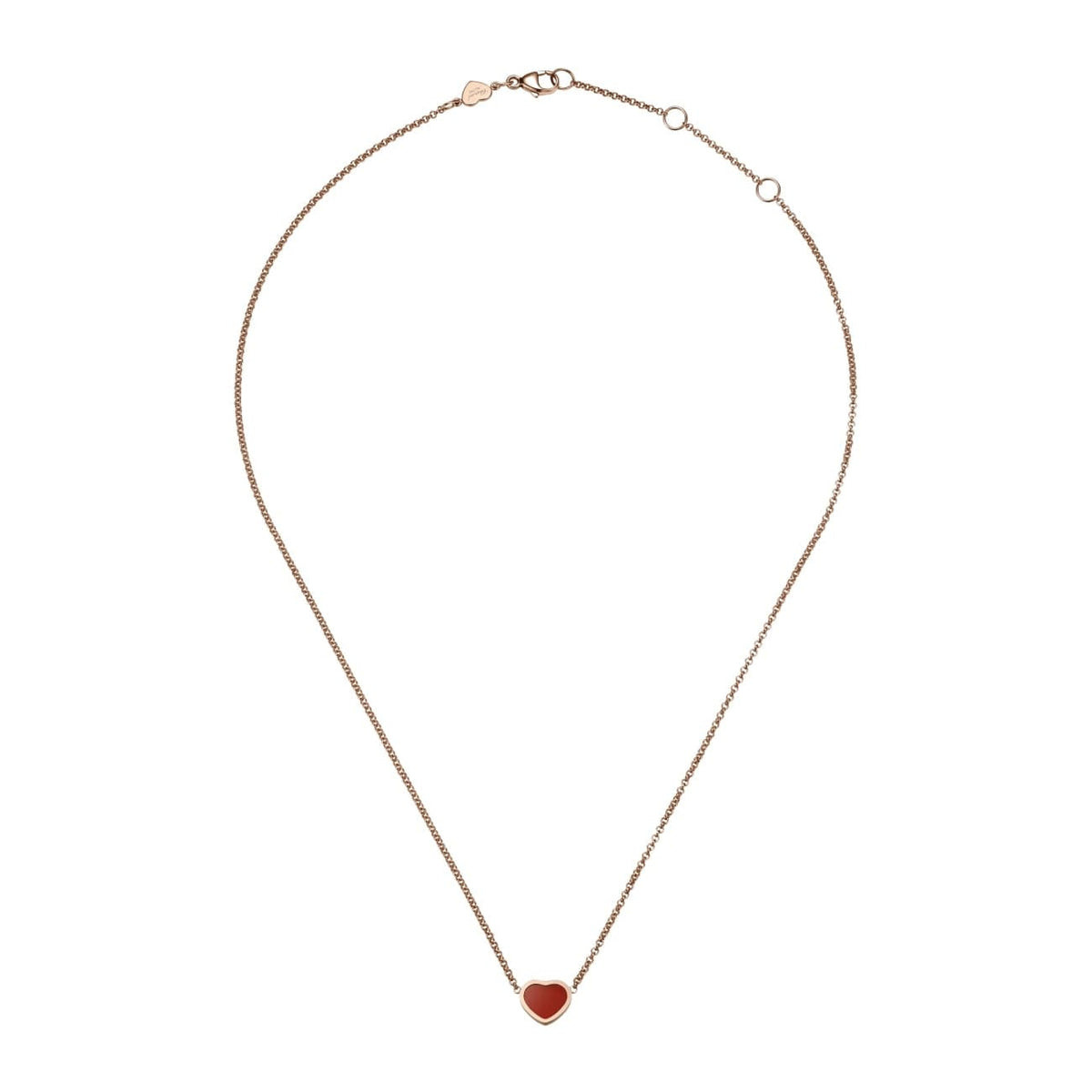 Chopard Jewelry - My Happy Hearts Ethical Rose Gold Carnelian Necklace | Manfredi Jewels