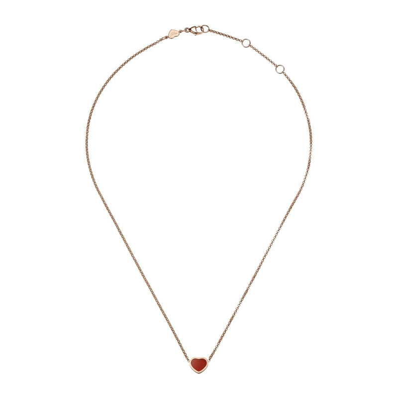 Chopard Jewelry - My Happy Hearts Ethical Rose Gold Carnelian Necklace | Manfredi Jewels