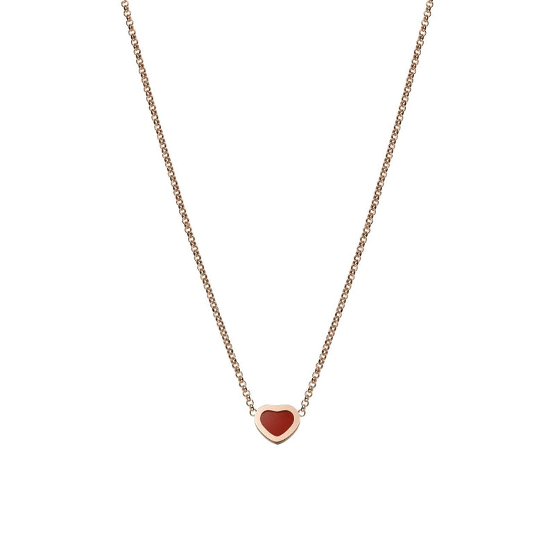 Chopard Jewelry - My Happy Hearts Ethical Rose Gold Carnelian Necklace | Manfredi Jewels
