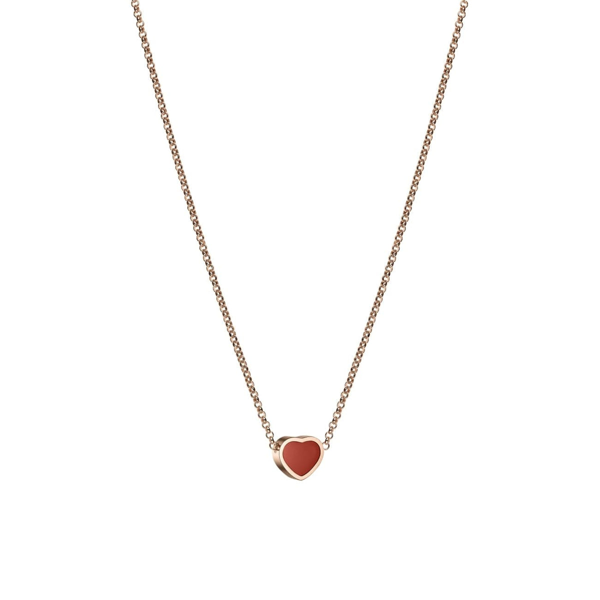 Chopard Jewelry - My Happy Hearts Ethical Rose Gold Carnelian Necklace | Manfredi Jewels
