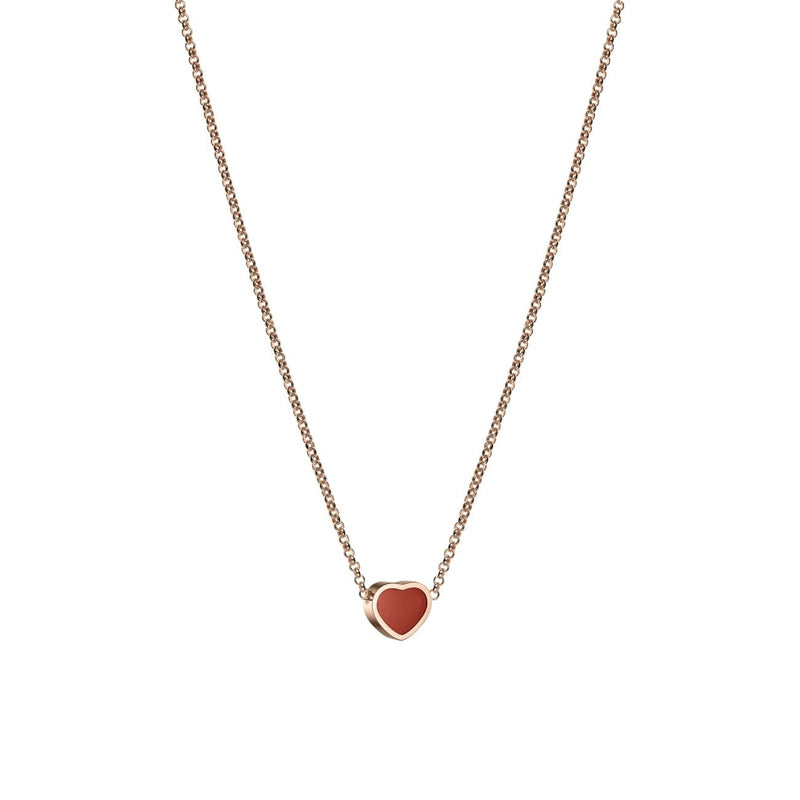 Chopard Jewelry - My Happy Hearts Ethical Rose Gold Carnelian Necklace | Manfredi Jewels