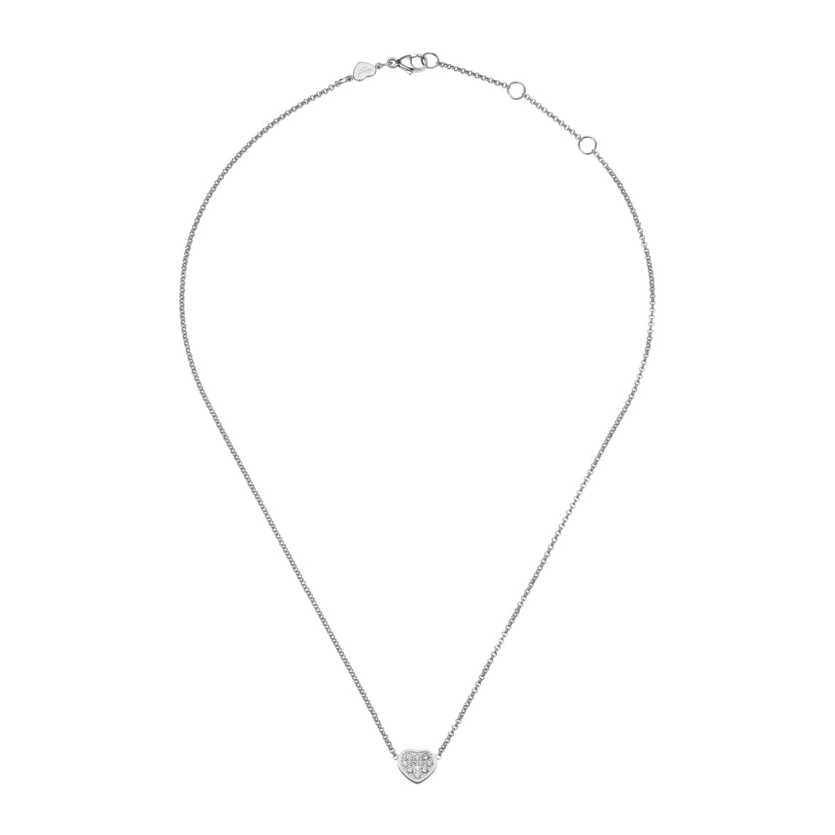 Chopard Jewelry - My Happy Hearts Ethical White Gold Diamond Pavé Necklace | Manfredi Jewels