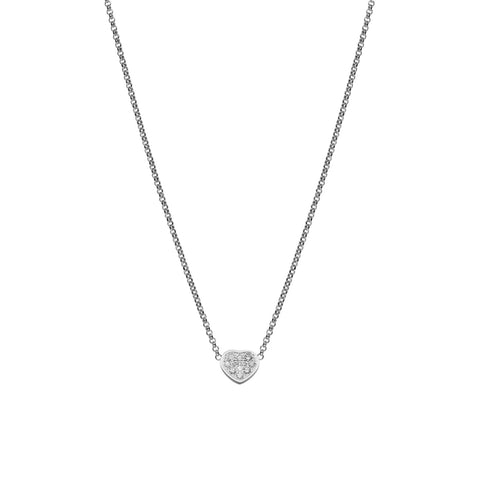 My Happy Hearts Ethical White Gold Diamond Pavé Necklace