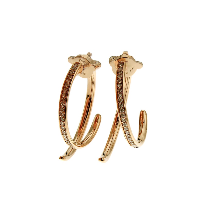 Crivelli Jewelry - 18kt Rose Gold Diamond Pave Hoop Earrings | Manfredi Jewels