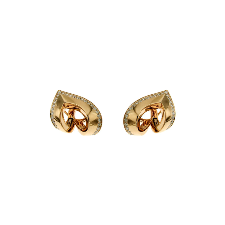 Crivelli Jewelry - 18kt Rose Gold Open Design Diamond Earrings | Manfredi Jewels