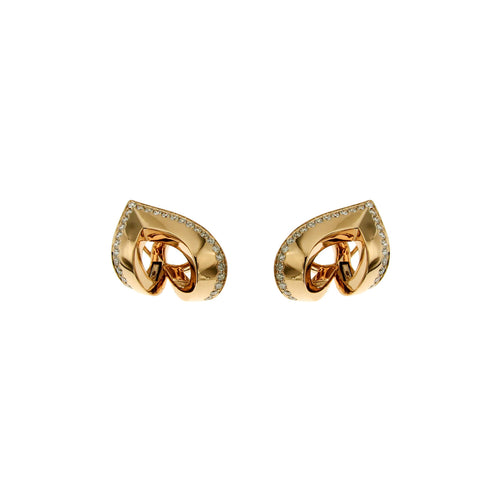 Crivelli Jewelry - 18kt Rose Gold Open Design Diamond Earrings | Manfredi Jewels