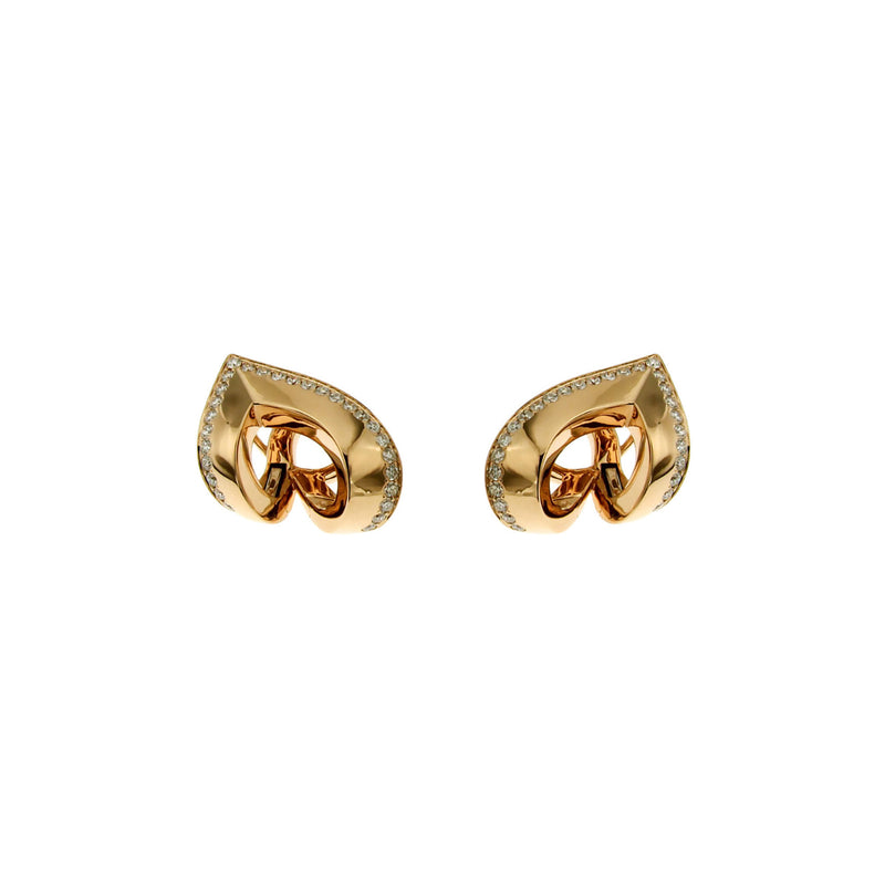 Crivelli Jewelry - 18kt Rose Gold Open Design Diamond Earrings | Manfredi Jewels