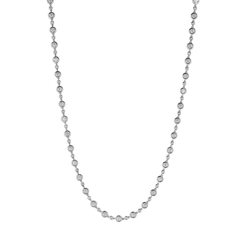 Crivelli Jewelry - 18kt White Gold Bezel Set Diamond Necklace | Manfredi Jewels