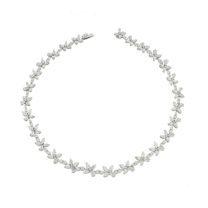 Crivelli Jewelry - 18kt White Gold Multi-shape Diamond Necklace | Manfredi Jewels