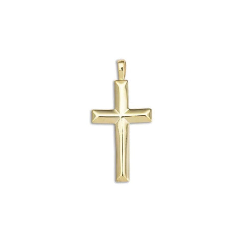 SOLID 14K-Y LARGE ANGLED CROSS