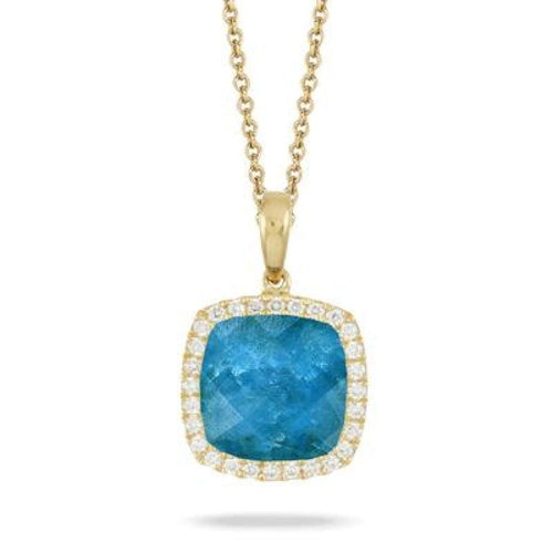 Doves Jewelry - Apatite 18K Yellow Gold Pendant | Manfredi Jewels