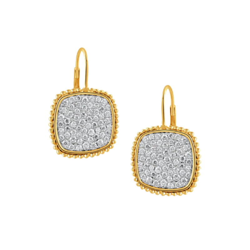 Doves Byzantine 18k Yellow Gold Diamond Pavé Drop Earrings