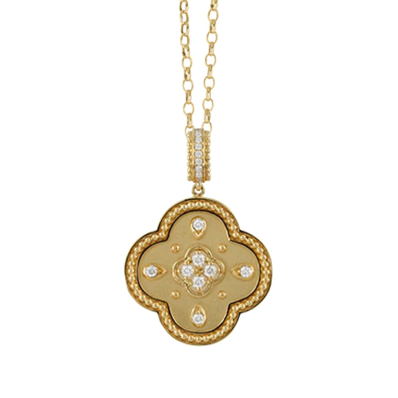 Doves Jewelry - Byzantine 18K Yellow Gold Diamond Pendant | Manfredi Jewels