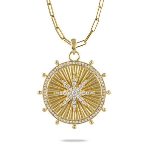Doves Jewelry - Celestia 18K Yellow Gold Diamond Star Pendant Necklace | Manfredi Jewels