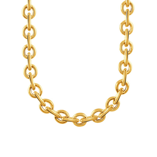 Doves Jewelry - Circolo 18K Yellow Gold Big Link Chain Necklace | Manfredi Jewels