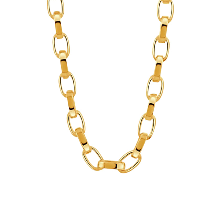 Doves Jewelry - Fancy 18K Yellow Gold Box Large Link Chain Necklace | Manfredi Jewels