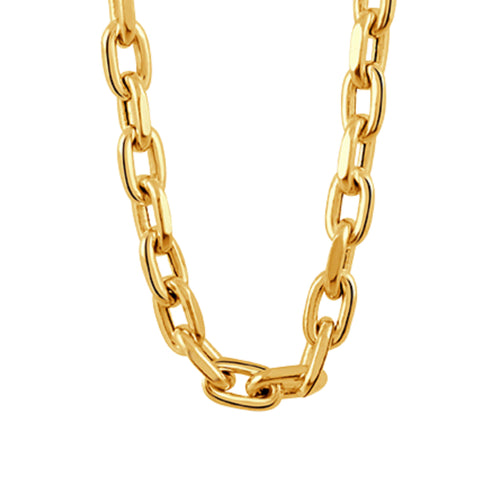 Doves Jewelry - Fancy 18K Yellow Gold Oval Large Link Chain Necklace | Manfredi Jewels