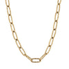Doves Jewelry - Fancy 18K Yellow Gold Textured Big Oval Link Chain Necklace | Manfredi Jewels