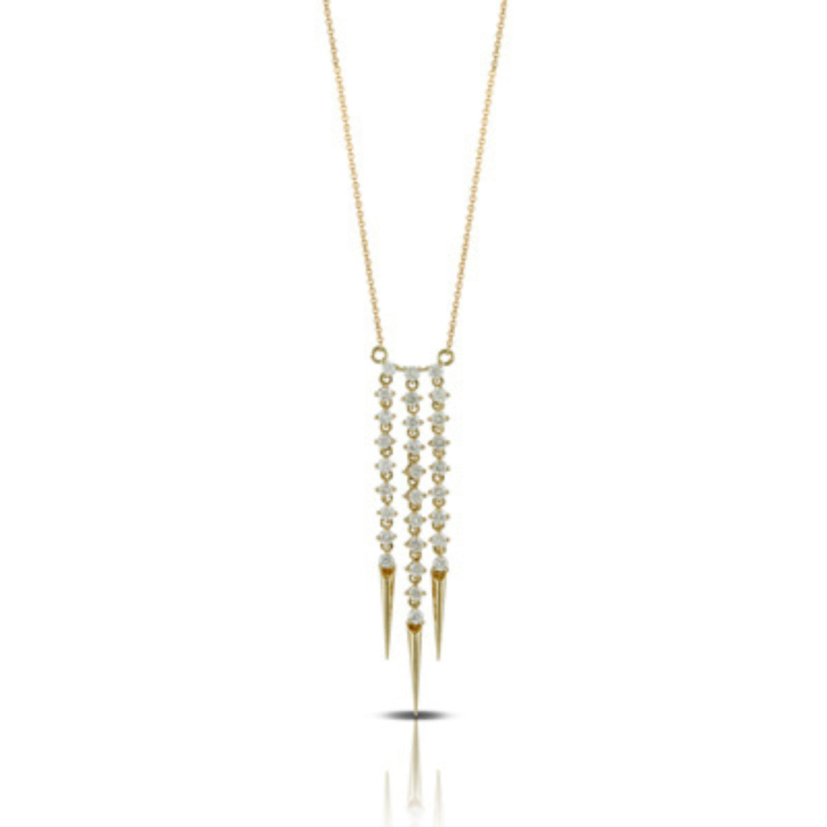 Doves Jewelry - Fashion 18K Yellow Gold Diamond Multi Drop Necklace | Manfredi Jewels