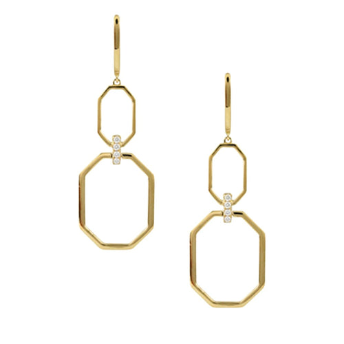 Doves Jewelry - Fibonacci 18K Yellow Gold Diamond Earring | Manfredi Jewels