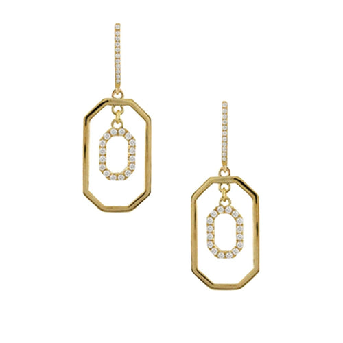 Doves Jewelry - Fibonacci 18K Yellow Gold Diamond Earrings | Manfredi Jewels