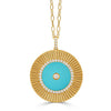 Doves Jewelry - Helios 18K Yellow Gold Turquoise Diamond Medallion With Big Link Chain Necklace | Manfredi Jewels