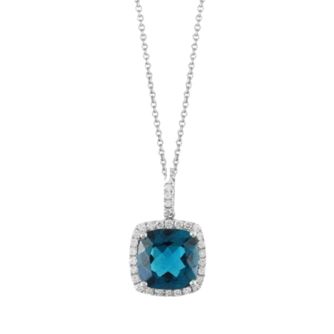 London Blue 18K White Gold Pendant