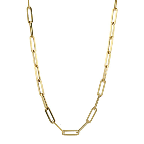 Doves Jewelry - Paperclip 18K Yellow Gold Extra Large Link Chain Necklace | Manfredi Jewels