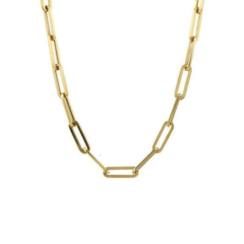 Doves Jewelry - Paperclip 18K Yellow Gold Extra Large Link Chain Necklace | Manfredi Jewels