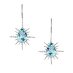 Doves Jewelry - Sky Blue 18K White Gold Topaz Diamond Earrings | Manfredi Jewels