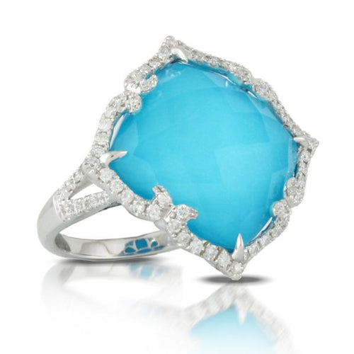 Doves Jewelry - St. Barths 18K White Gold Turquoise Diamond Ring | Manfredi Jewels