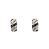 Estate Jewelry - 14K White Gold Black & Brown Diamond Huggies Earrings | Manfredi Jewels