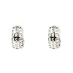 Estate Jewelry - 14K White Gold Black & Brown Diamond Huggies Earrings | Manfredi Jewels