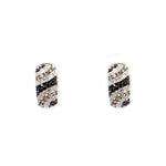 Estate Jewelry - 14K White Gold Black & Brown Diamond Huggies Earrings | Manfredi Jewels