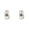 Estate Jewelry - 14K White Gold Black & Brown Diamond Huggies Earrings | Manfredi Jewels