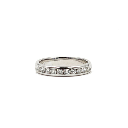 Estate Jewelry - 14K White Gold Channel Diamond Ring | Manfredi Jewels