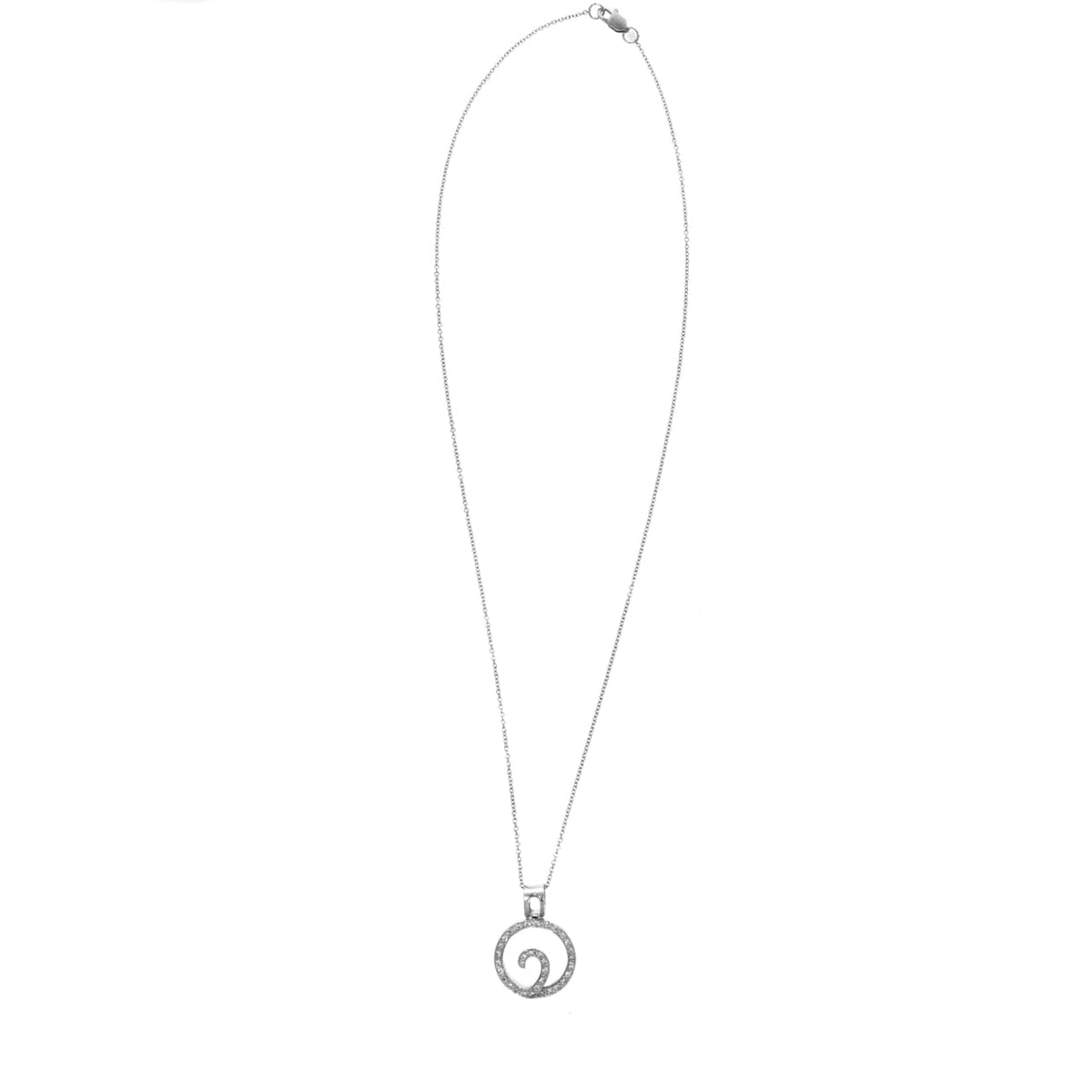 Estate Jewelry Estate Jewelry - 14K White Gold Diamond Circle Pendant | Manfredi Jewels