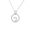 Estate Jewelry - 14K White Gold Diamond Circle Pendant | Manfredi Jewels