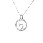 Estate Jewelry - 14K White Gold Diamond Circle Pendant | Manfredi Jewels