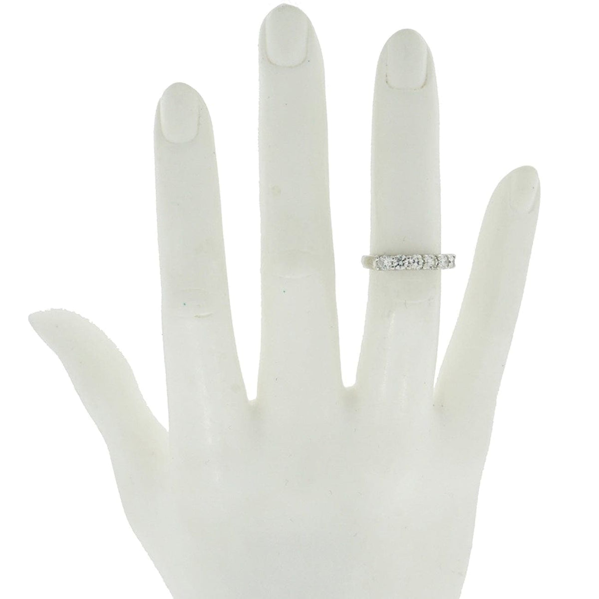 Estate Jewelry Estate Jewelry - 14K White Gold Seven Diamond Band RIng | Manfredi Jewels