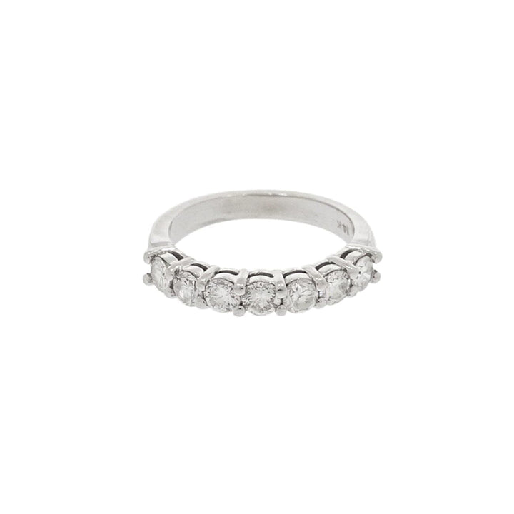 Estate Jewelry Estate Jewelry - 14K White Gold Seven Diamond Band RIng | Manfredi Jewels