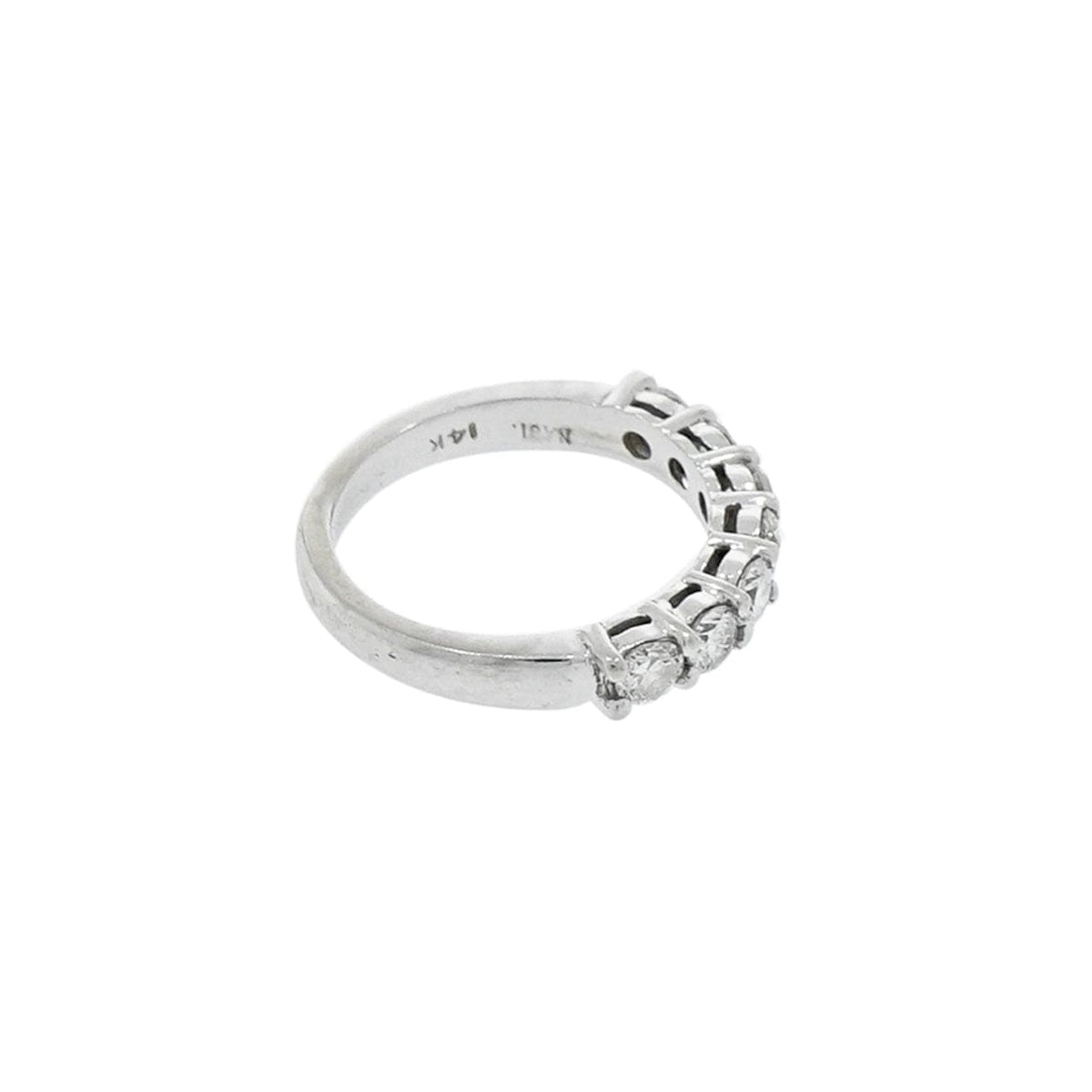 Estate Jewelry Estate Jewelry - 14K White Gold Seven Diamond Band RIng | Manfredi Jewels