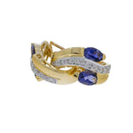 Estate Jewelry - 14K Yellow and White Gold Tanzanite & Pavè Diamond Earrings | Manfredi Jewels