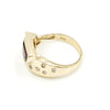 Estate Jewelry - 14K Yellow Gold Diamond Half Moon Garnet Ring | Manfredi Jewels